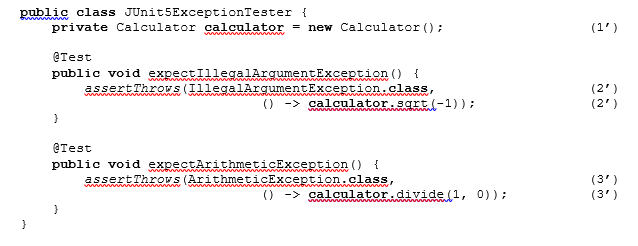 The JUnit5ExceptionTester class 1.PNG